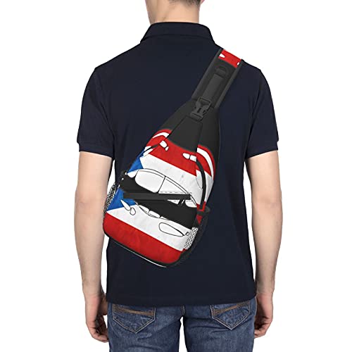 Brand New Puerto Rico Crossbody Bags Multipurpose Crossbody Shoulder Bag Travel Hiking Chest Bag Backpack