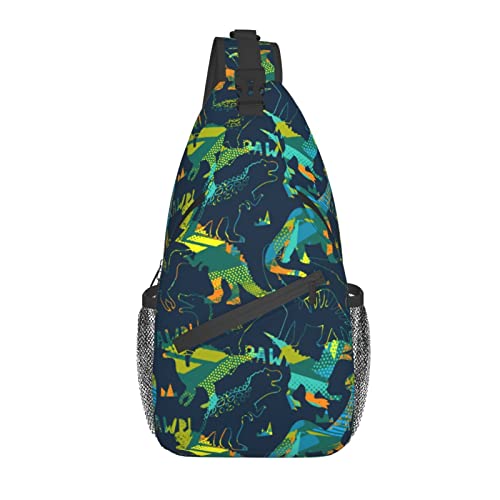 Brand New Sling Bag Shoulder Bag Travel Backpacks, Dark With Dinosaur Hiking Daypacks Crossbody Bags For Women Men