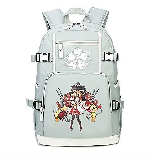 Brand New Dszgo Backpacks Azur Lane Mutsu Warring States Daimyo Game Characters Oxford Cloth Waterproof and Wear-Resistant HD Print (Color : Green, Size : 43cm30cm15cm)