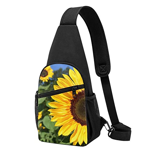 Brand New Sunflower Sling Backpack,Travel Hiking Daypack Pattern Rope Crossbody Shoulder Bag